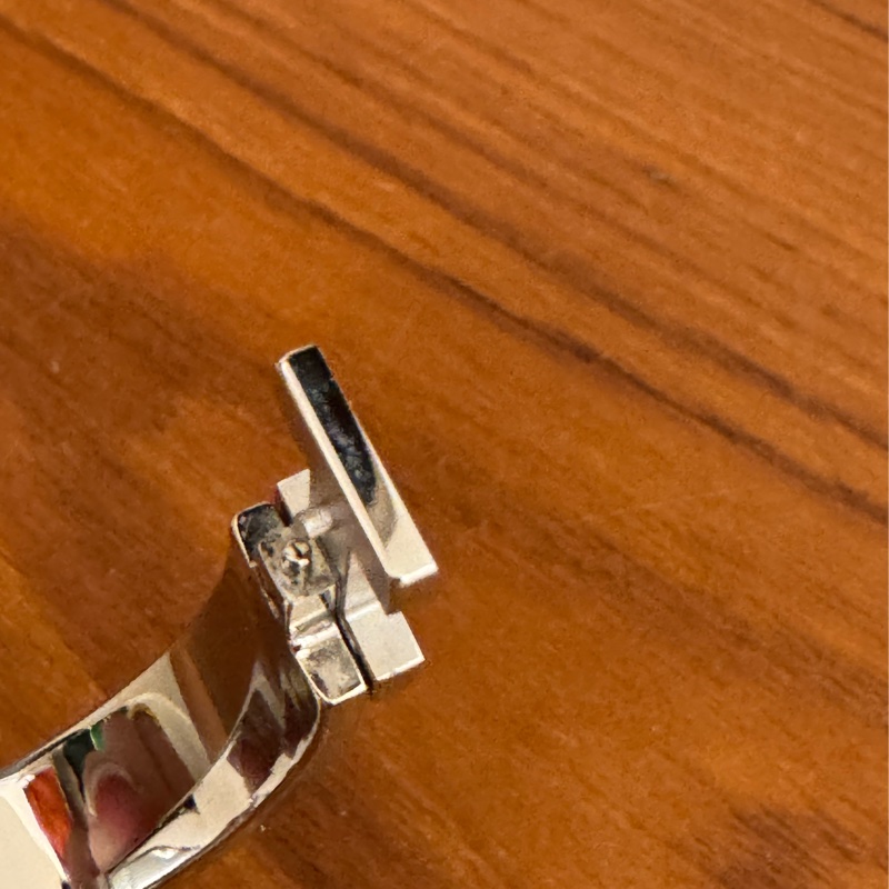 Hermes咖啡色銀H手環-23