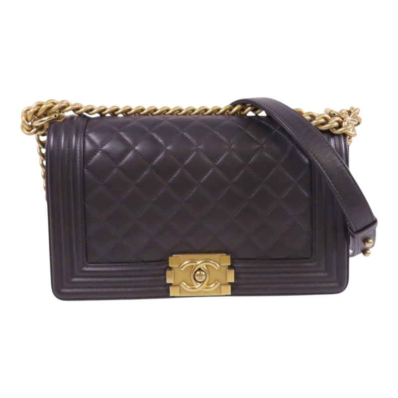 CHANEL 牛皮皮革Boy Chanel 25金扣鏈帶肩背袋-0