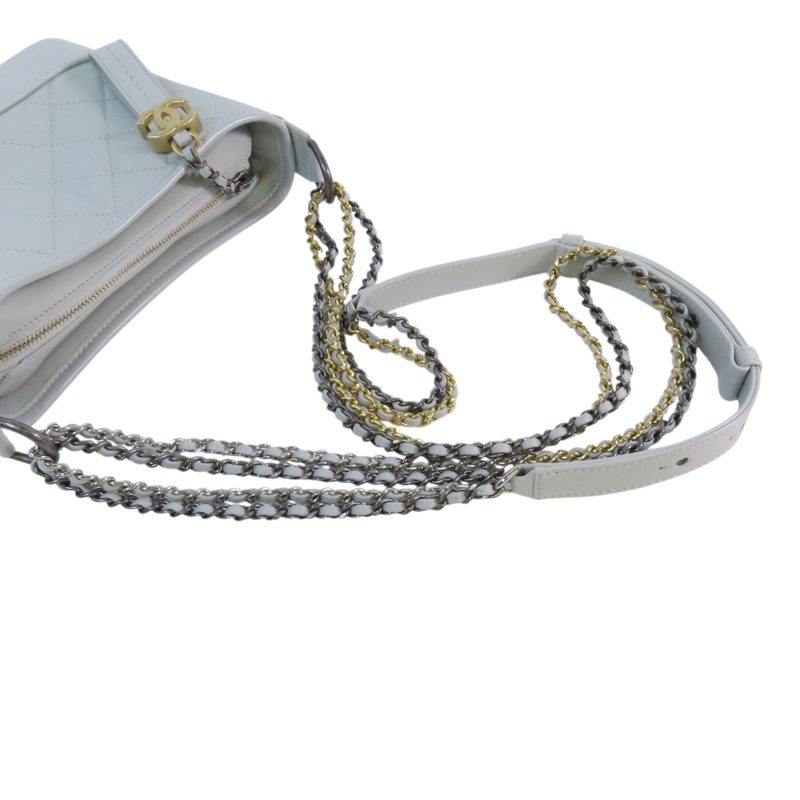 CHANEL 牛皮皮革Garbrillie Small金扣鏈帶肩背袋-7