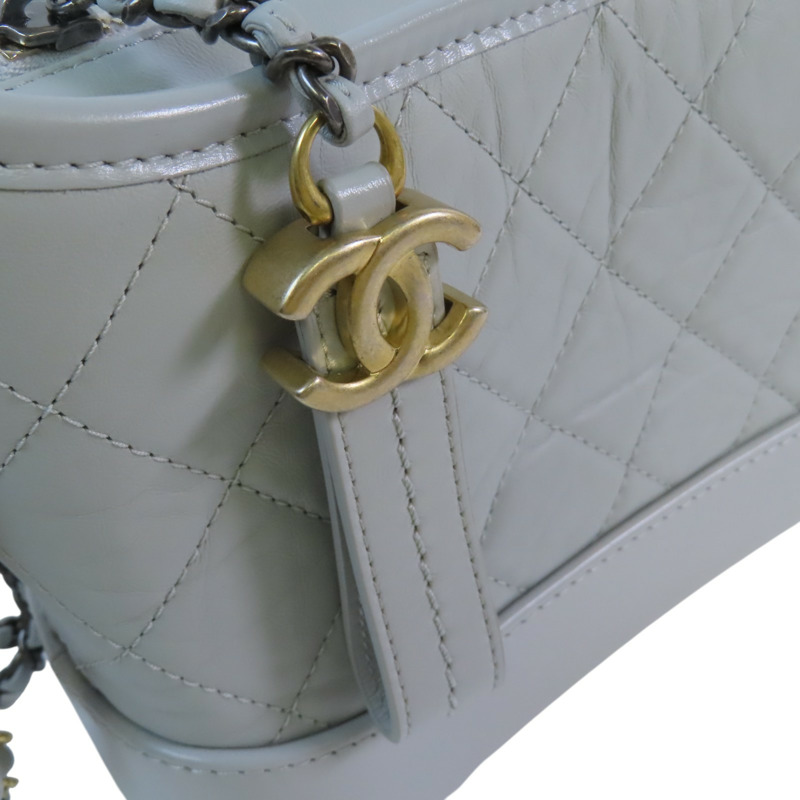 CHANEL 牛皮皮革Garbrillie Small金扣鏈帶肩背袋-8