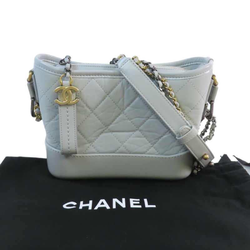 CHANEL 牛皮皮革Garbrillie Small金扣鏈帶肩背袋-9