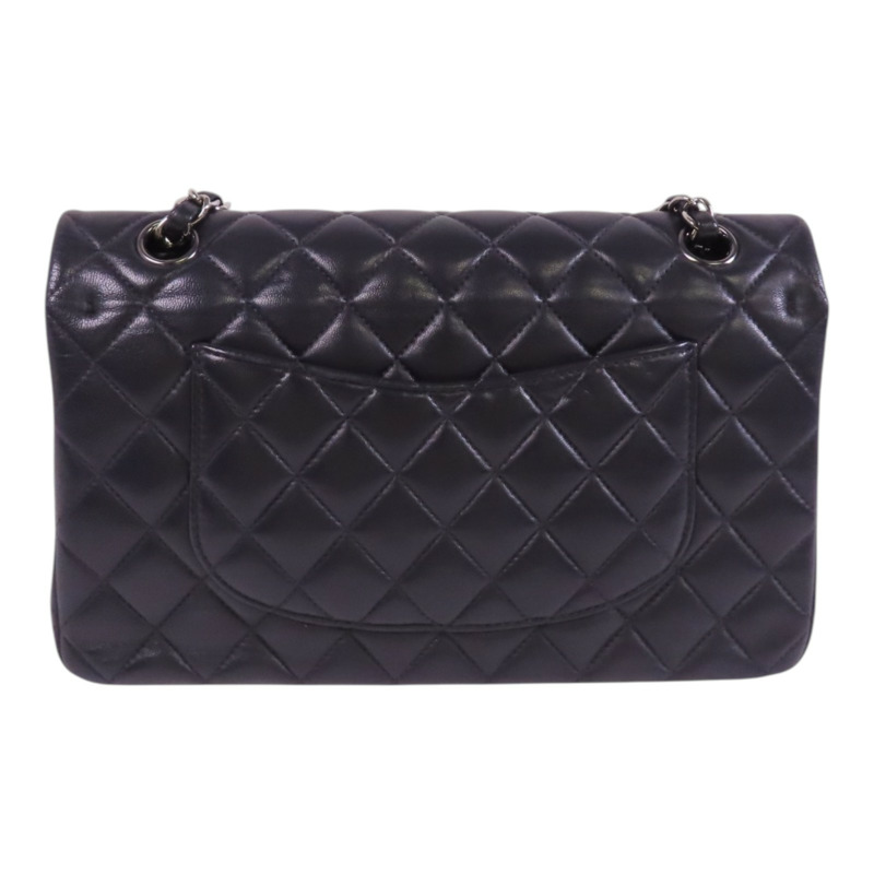 CHANEL 羊皮皮革Classic 25銀扣鏈帶肩背袋-1