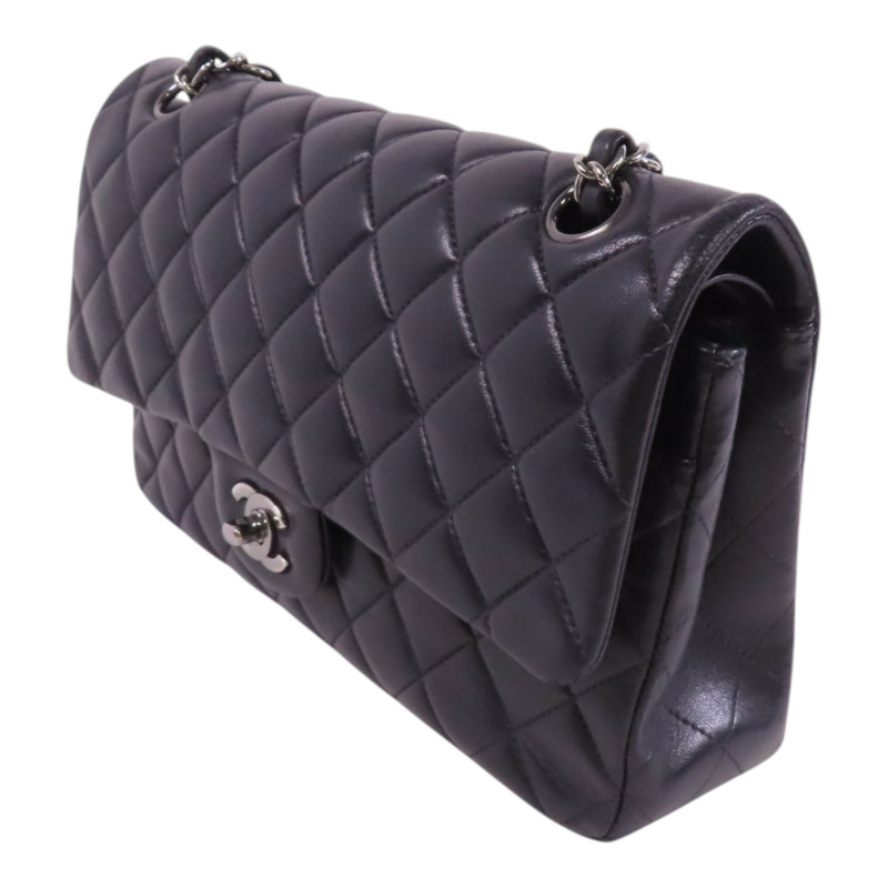 CHANEL 羊皮皮革Classic 25銀扣鏈帶肩背袋-2