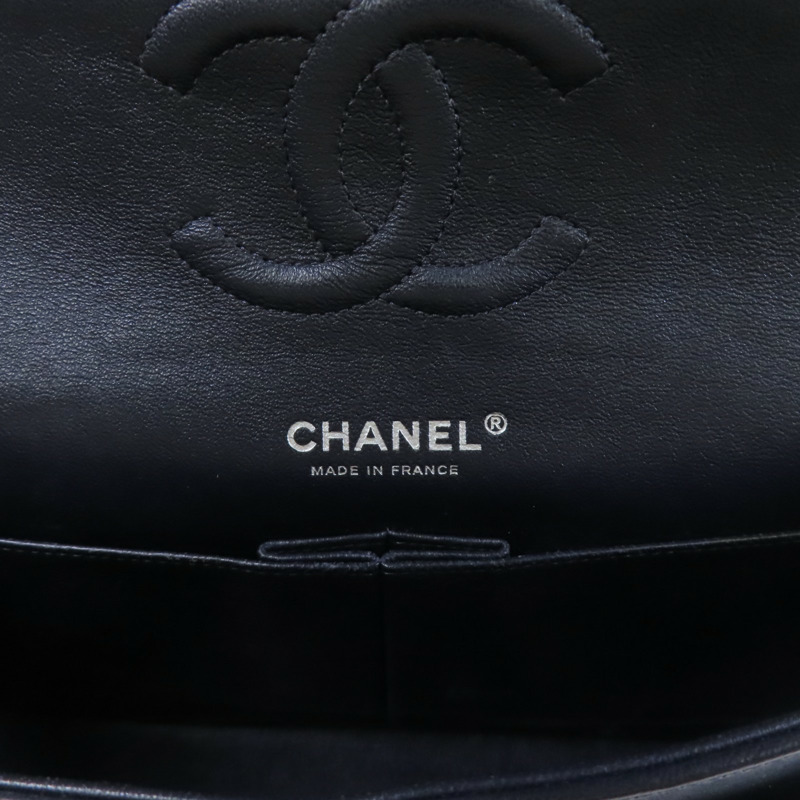 CHANEL 羊皮皮革Classic 25銀扣鏈帶肩背袋-5
