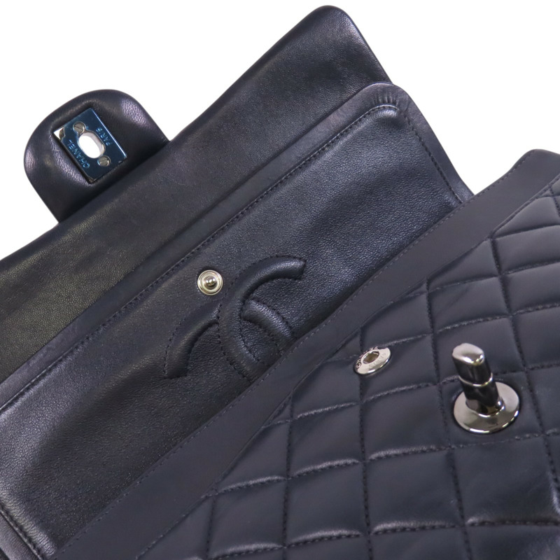 CHANEL 羊皮皮革Classic 25銀扣鏈帶肩背袋-8