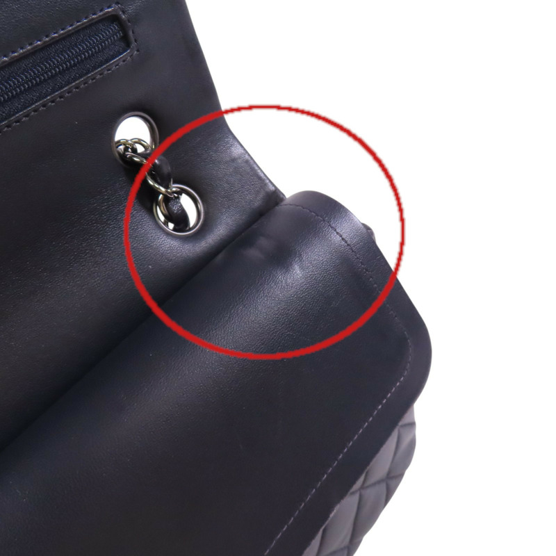 CHANEL 羊皮皮革Classic 25銀扣鏈帶肩背袋-17