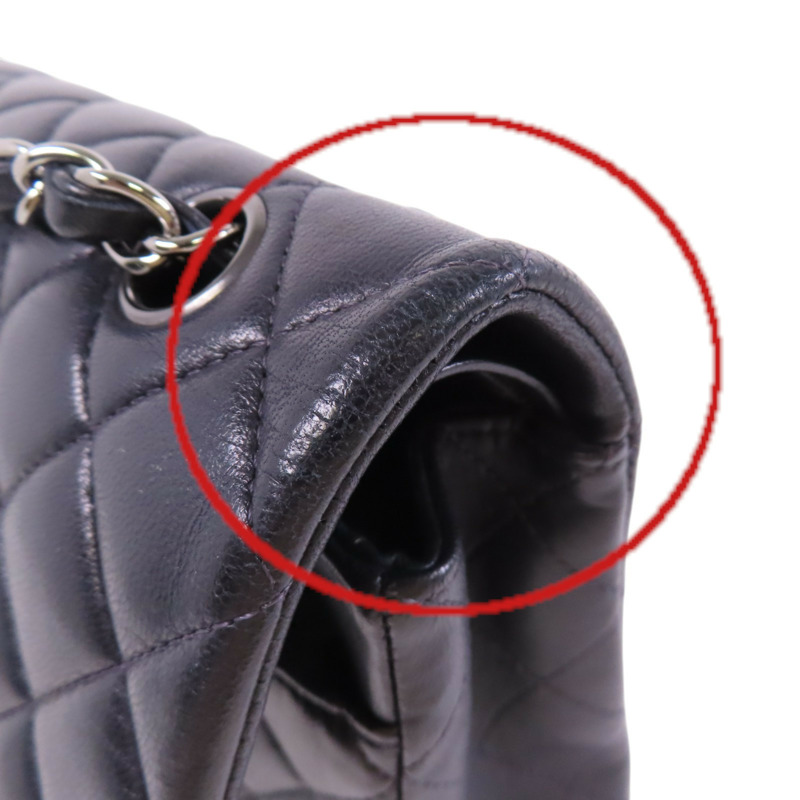 CHANEL 羊皮皮革Classic 25銀扣鏈帶肩背袋-18