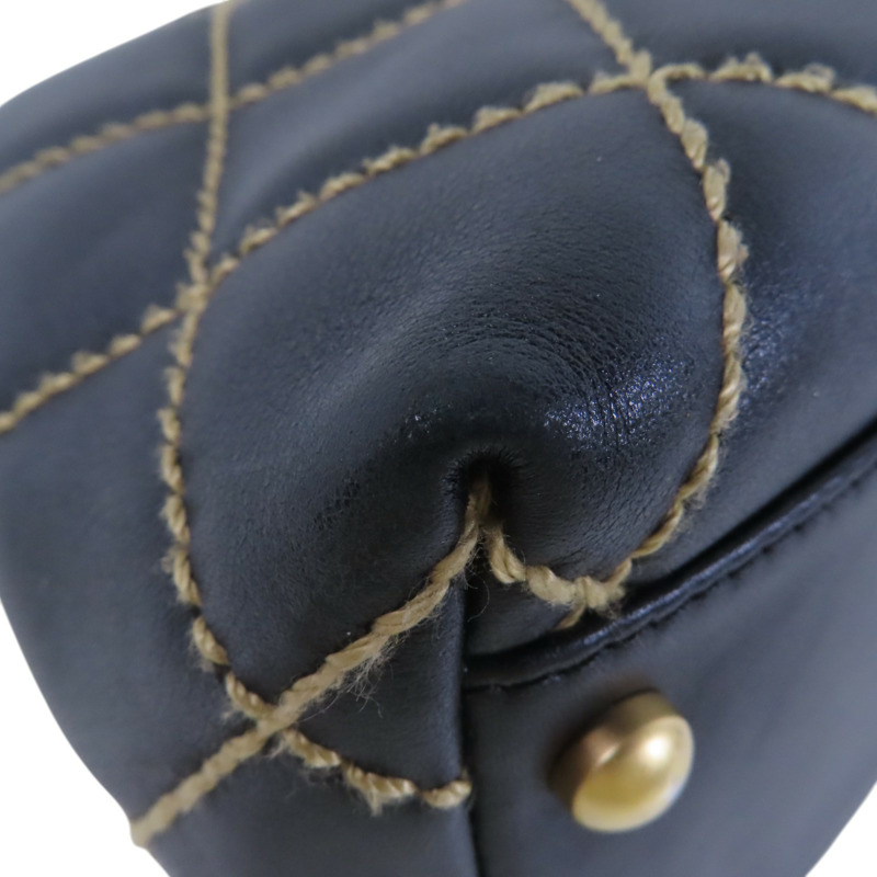 CHANEL 牛皮皮革Shoulder Bag金扣肩背袋-12