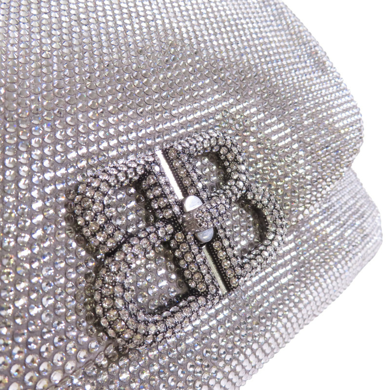 BALENCIAGA 水鑽Monaco Small Bag銀扣肩背袋-14