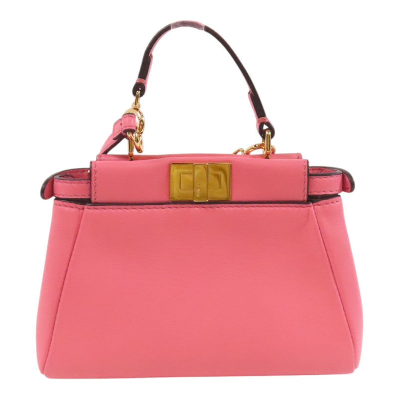 FENDI 牛皮皮革Micro Peekaboo金扣肩背袋-1