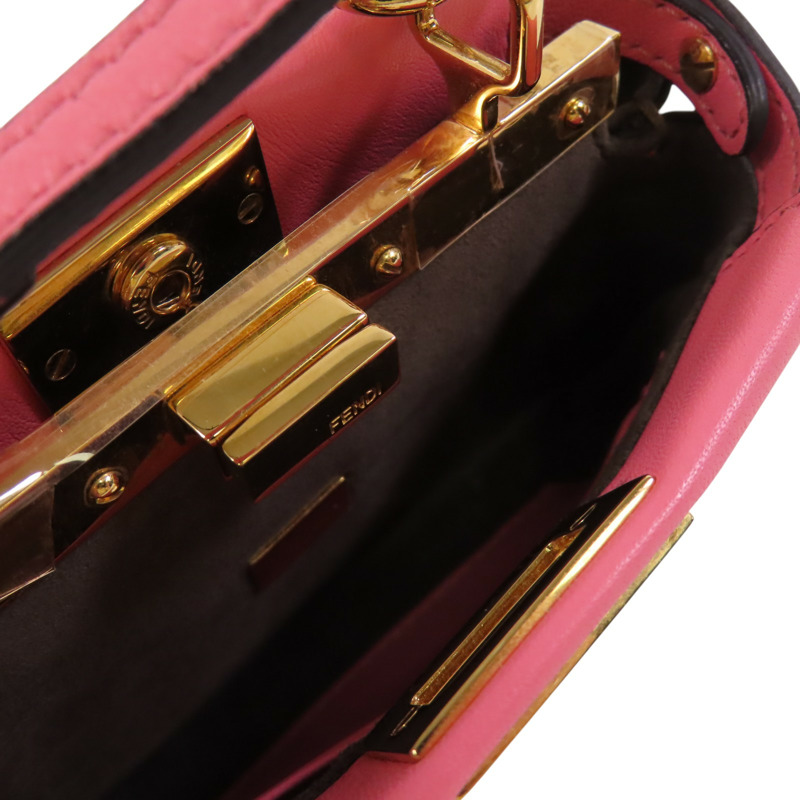 FENDI 牛皮皮革Micro Peekaboo金扣肩背袋-4