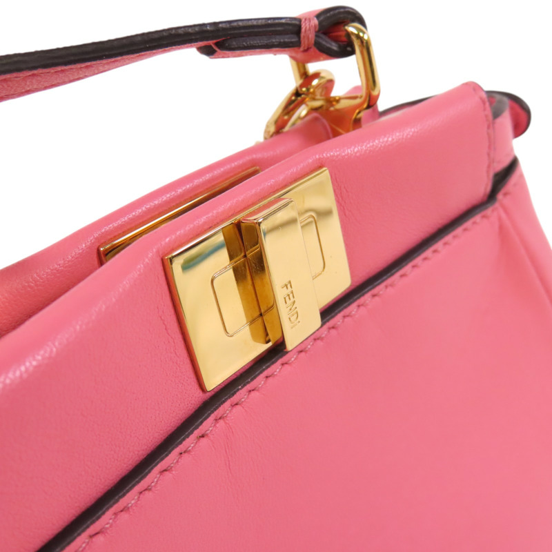 FENDI 牛皮皮革Micro Peekaboo金扣肩背袋-14