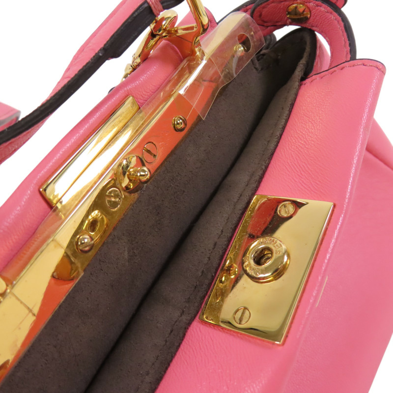 FENDI 牛皮皮革Micro Peekaboo金扣肩背袋-15