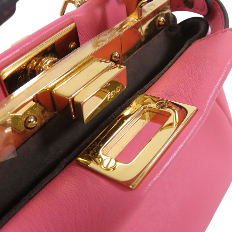 FENDI 牛皮皮革Micro Peekaboo金扣肩背袋-16
