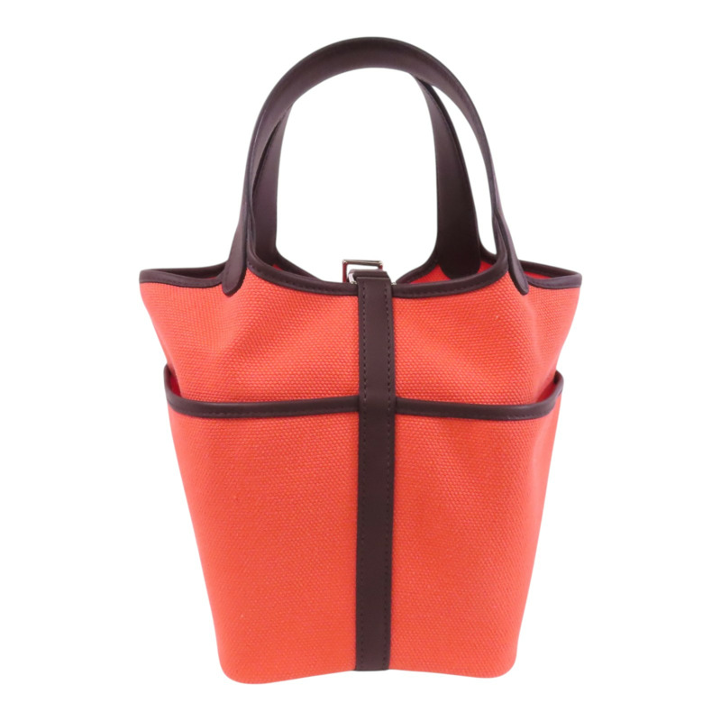 HERMES 帆布Picotin Cargo PM銀扣手挽袋-1