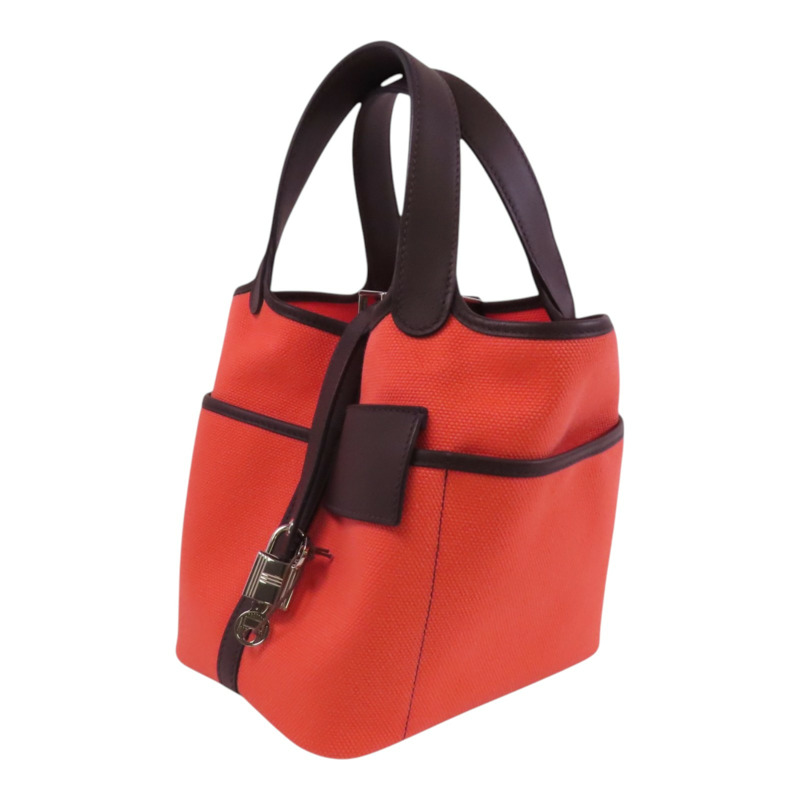 HERMES 帆布Picotin Cargo PM銀扣手挽袋-2