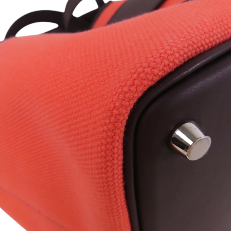 HERMES 帆布Picotin Cargo PM銀扣手挽袋-10