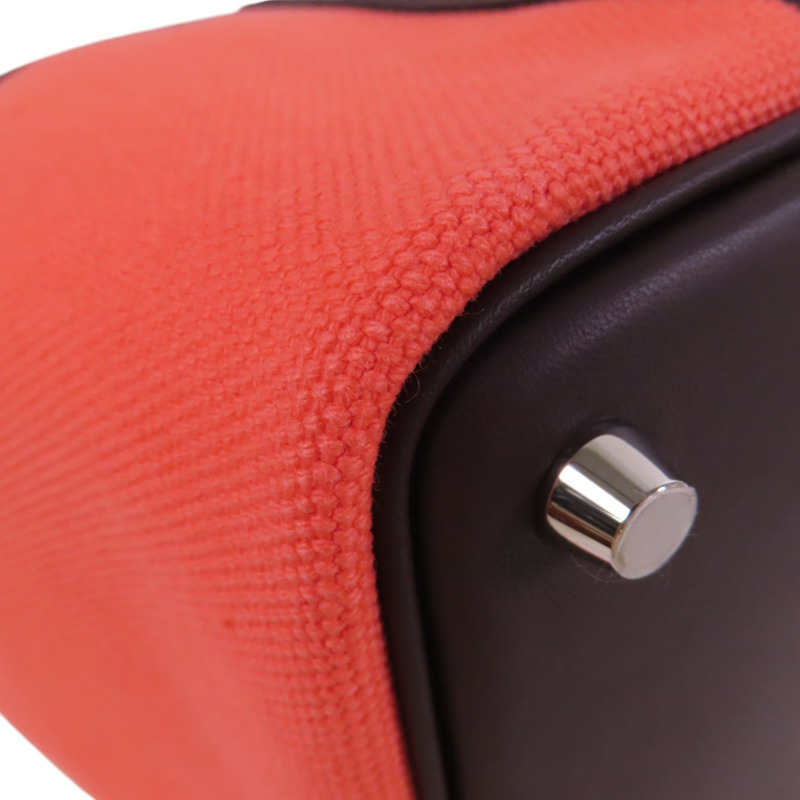 HERMES 帆布Picotin Cargo PM銀扣手挽袋-12