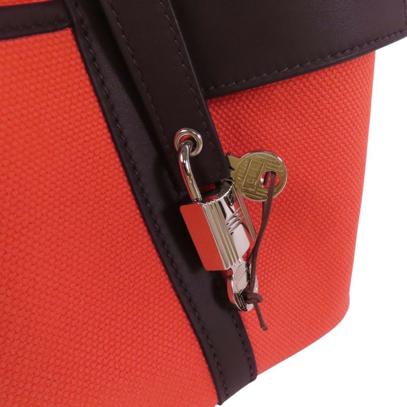 HERMES 帆布Picotin Cargo PM銀扣手挽袋-14
