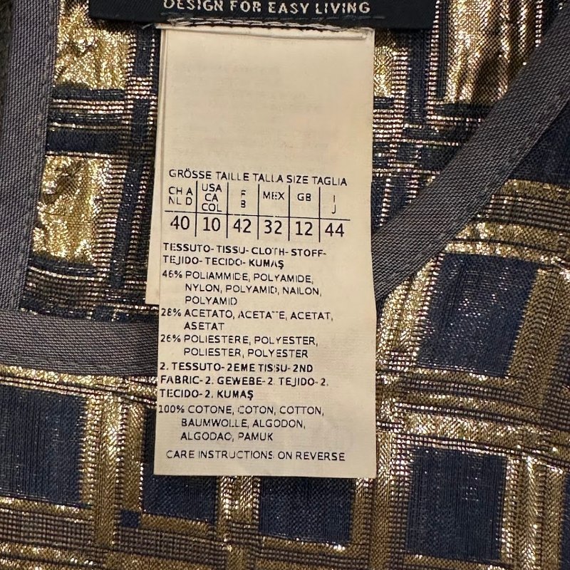 S Maxmara 上無袖袖 金格子 藍底 8成新-7