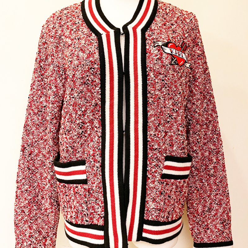 Karl Lagerfeld 小香風 紅針織外套 卡爾拉格斐 經典 限量絕版優惠 Size S-2