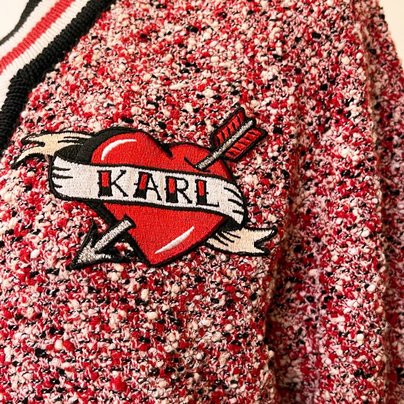 Karl Lagerfeld 小香風 紅針織外套 卡爾拉格斐 經典 限量絕版優惠 Size S-3