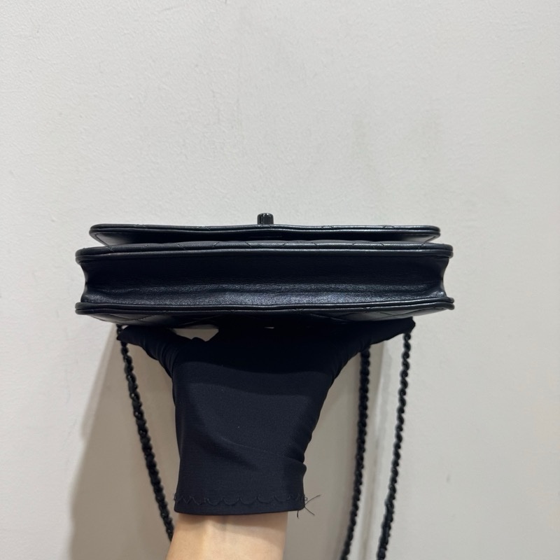 Chanel so black trendy cc woc鏈條單肩斜挎包-7