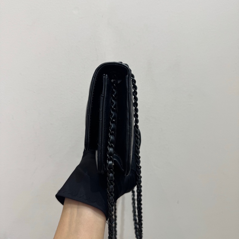 Chanel so black trendy cc woc鏈條單肩斜挎包-9
