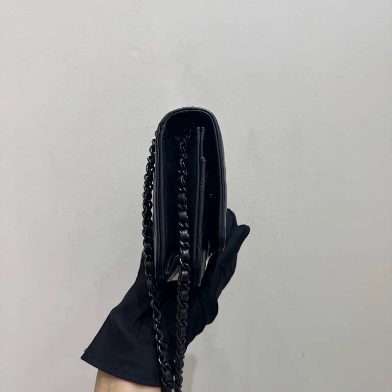 Chanel so black trendy cc woc鏈條單肩斜挎包-10