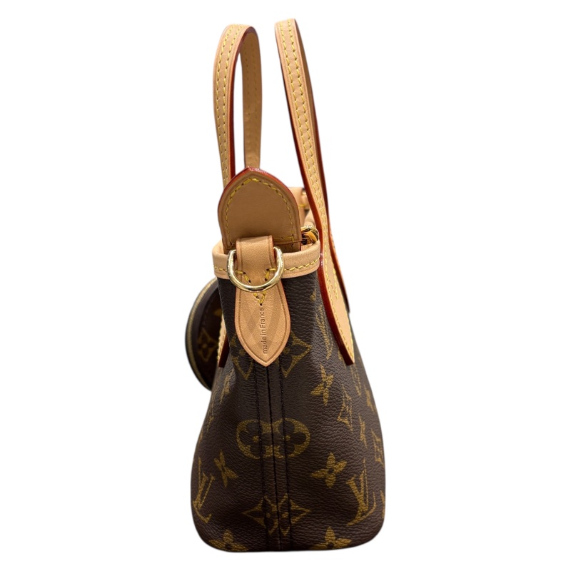 LOUIS VUITTON 路易威登 M46705 NEVERFULL BB 迷你托特包 帆布 老花 棕色 粉色背帶 金釦-3