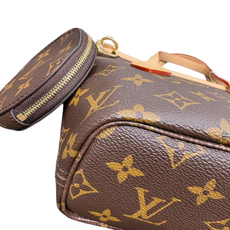 LOUIS VUITTON 路易威登 M46705 NEVERFULL BB 迷你托特包 帆布 老花 棕色 粉色背帶 金釦-5