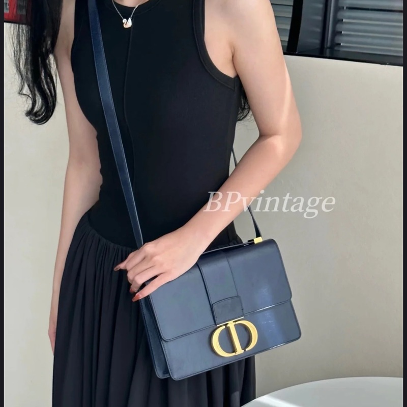 #DIOR 迪奧30 Montaigne 蒙田#牛皮翻蓋深藍色#斜背-11