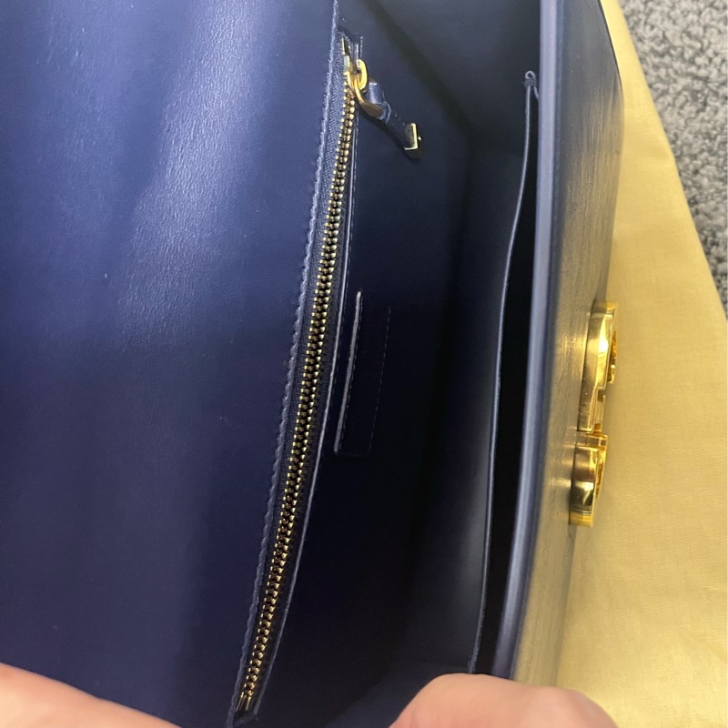 #DIOR 迪奧30 Montaigne 蒙田#牛皮翻蓋深藍色#斜背-25