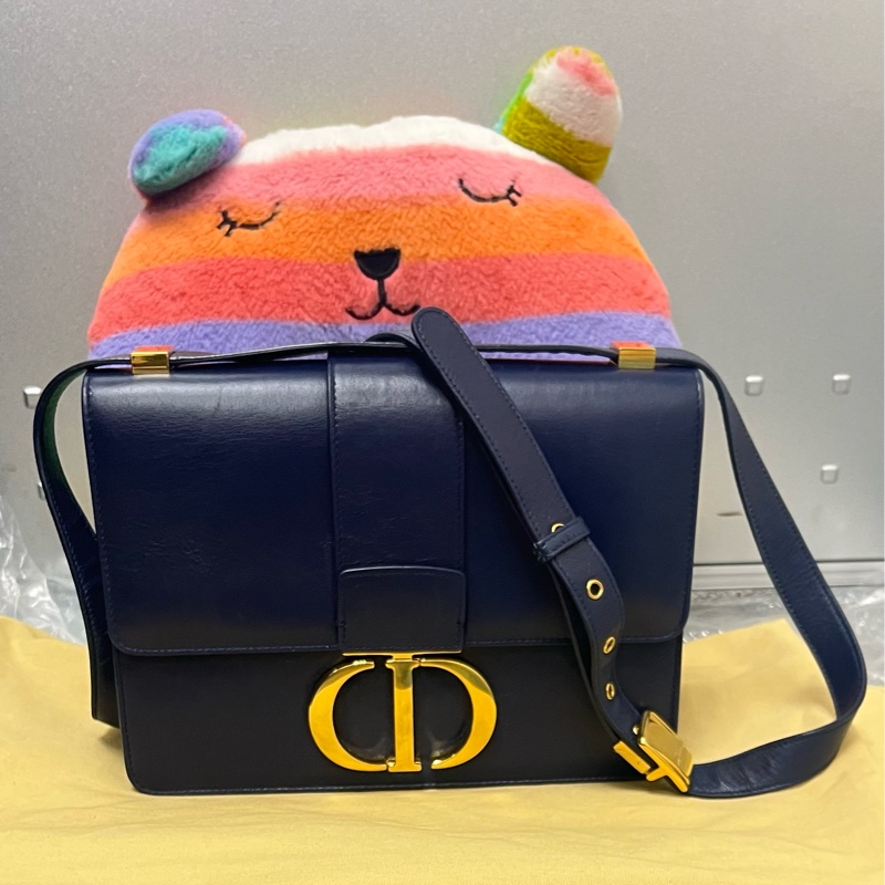 #DIOR 迪奧30 Montaigne 蒙田#牛皮翻蓋深藍色#斜背-2