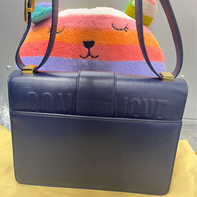 #DIOR 迪奧30 Montaigne 蒙田#牛皮翻蓋深藍色#斜背-4