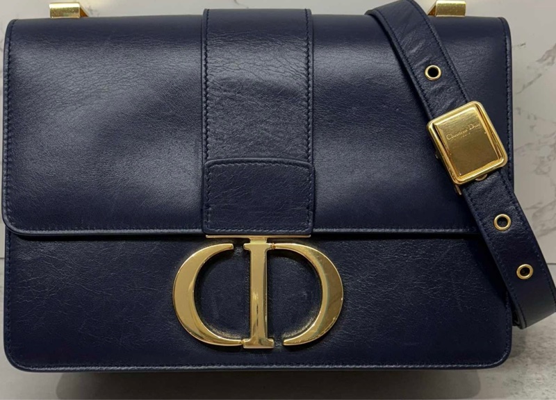 #DIOR 迪奧30 Montaigne 蒙田#牛皮翻蓋深藍色#斜背-5
