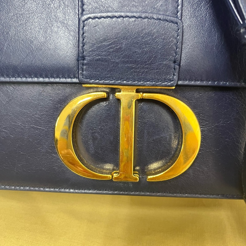 #DIOR 迪奧30 Montaigne 蒙田#牛皮翻蓋深藍色#斜背-8