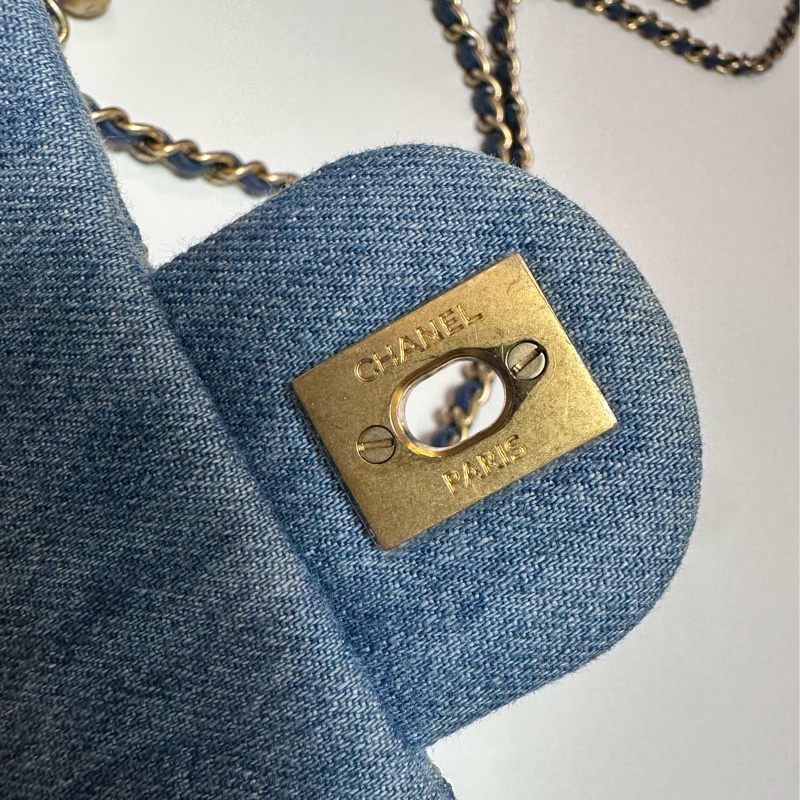 香奈兒 Chanel 牛仔金球方胖子 晶片款-5