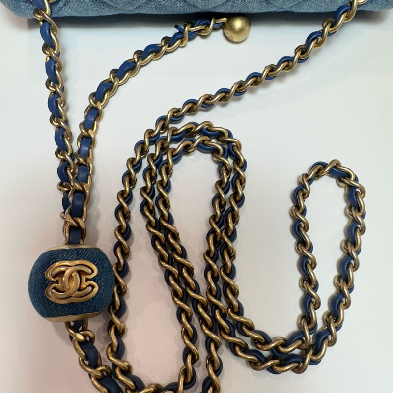 香奈兒 Chanel 牛仔金球方胖子 晶片款-6