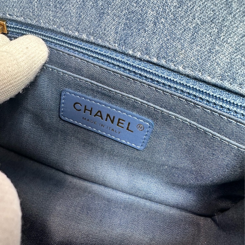 香奈兒 Chanel 牛仔金球方胖子 晶片款-7