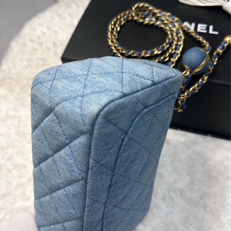 香奈兒 Chanel 牛仔金球方胖子 晶片款-16