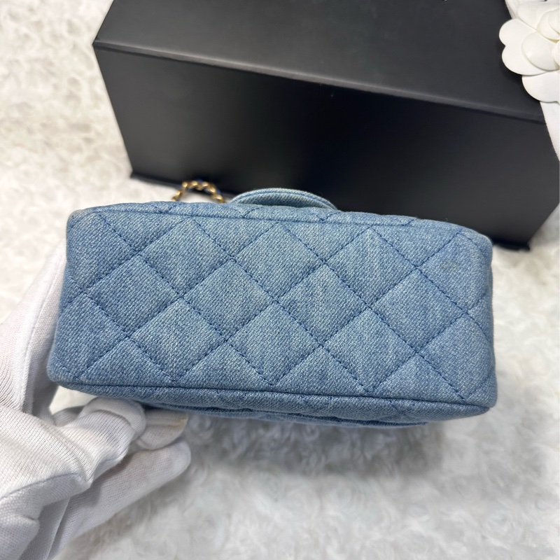 香奈兒 Chanel 牛仔金球方胖子 晶片款-17