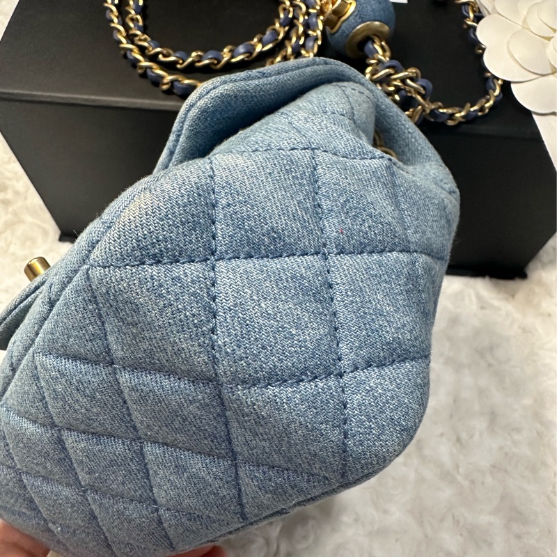香奈兒 Chanel 牛仔金球方胖子 晶片款-23
