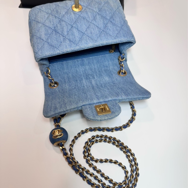 香奈兒 Chanel 牛仔金球方胖子 晶片款-26