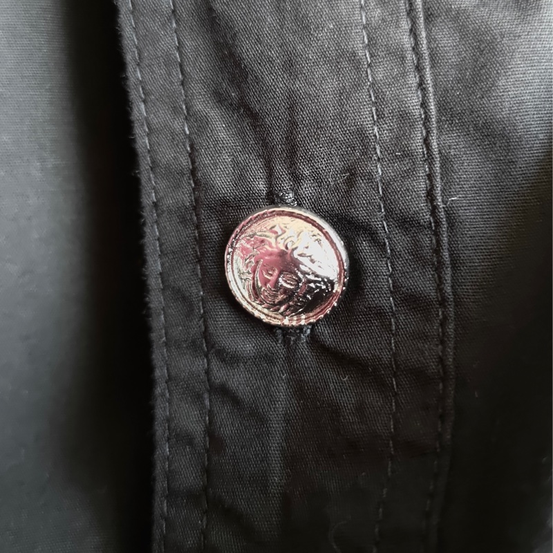 義大利製老品 VERSACE 中性襯衫 黑色 / 女王頭 / 梅杜莎 / 凡賽斯-5