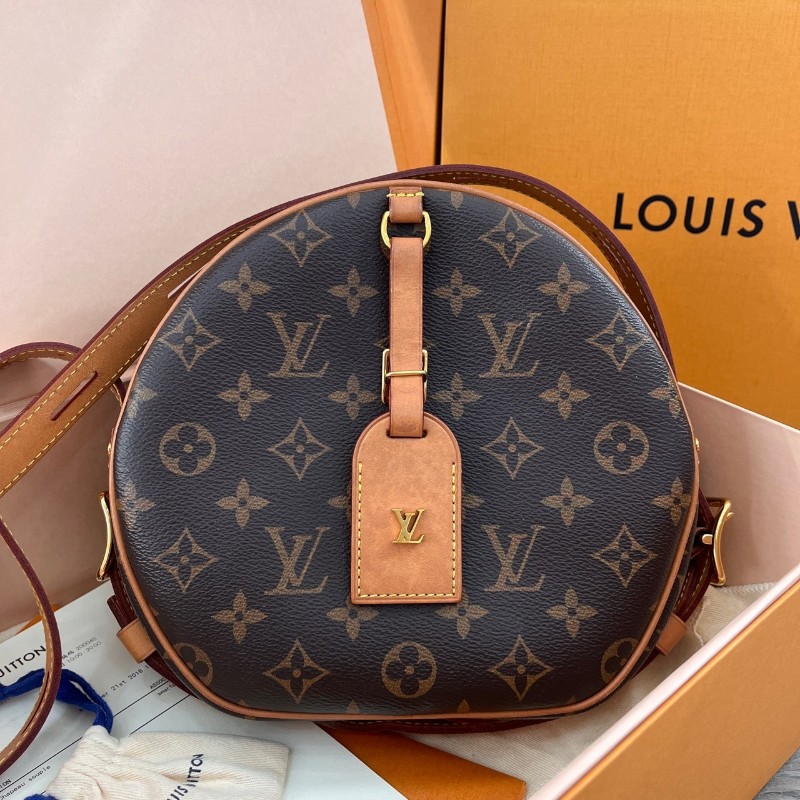 LV路易威登 中號 老花滿印 塗層帆布 軟圓餅包 肩背包 斜背包🈶購鉦-0