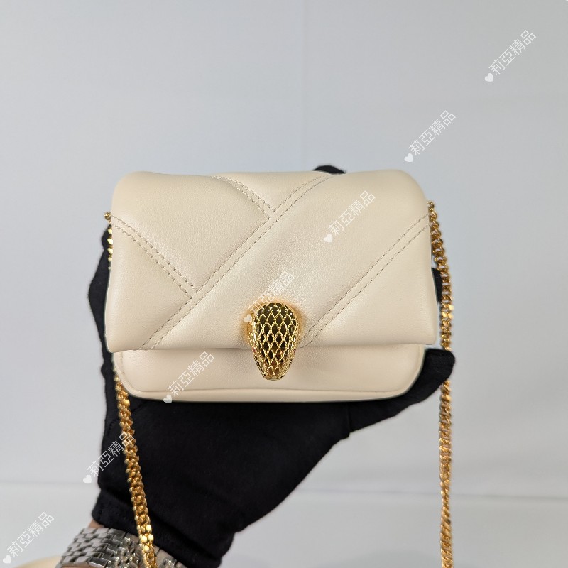 莉亞精品♡Bvlgari 象牙白迷你包 近新閒置-4