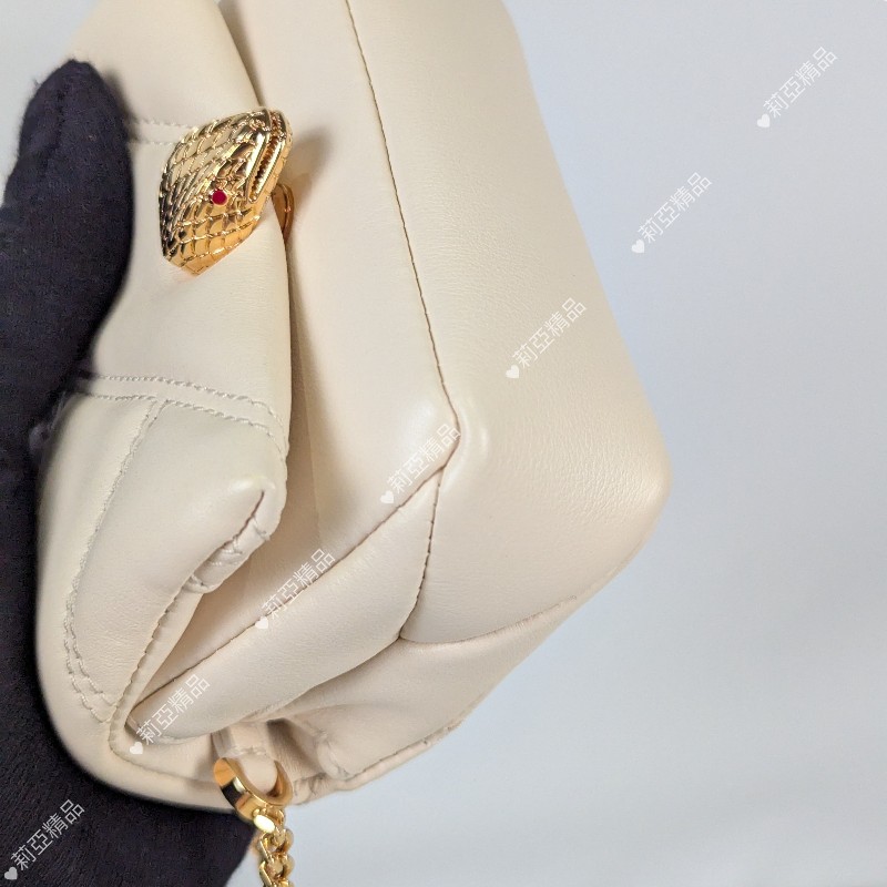 莉亞精品♡Bvlgari 象牙白迷你包 近新閒置-13