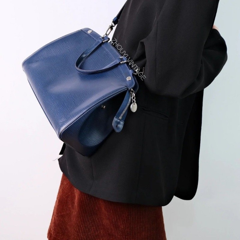 莉亞精品♡LV 藍色水波紋手提包 近新美包-2