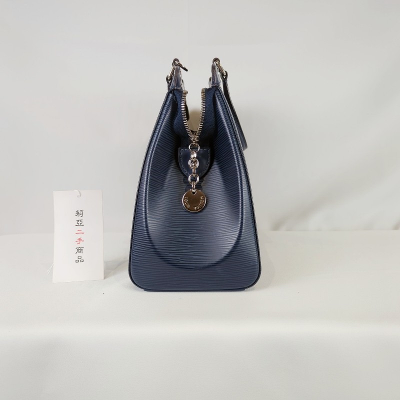 莉亞精品♡LV 藍色水波紋手提包 近新美包-7